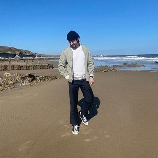 С чем носить мятную куртку-рубашку мужчине