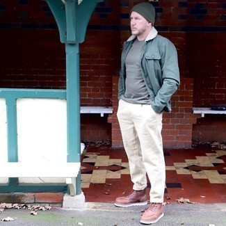 С чем носить мятную куртку-рубашку мужчине