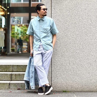 С чем носить мятную рубашку мужчине