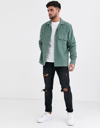 С чем носить мятную рубашку мужчине