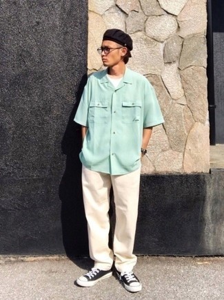 С чем носить мятную рубашку мужчине