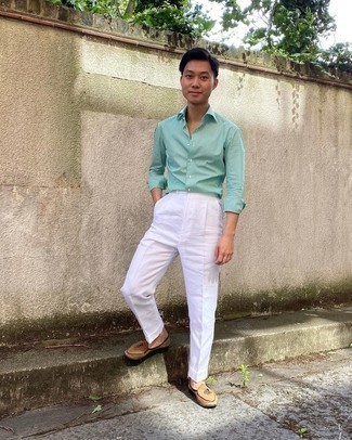 С чем носить мятную рубашку мужчине
