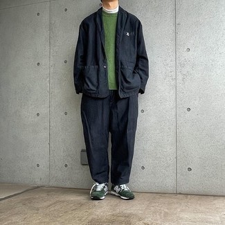 С чем носить мятный трикотажный жилет мужчине