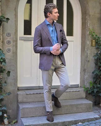 Какие брюки чинос носить с разноцветным пиджаком