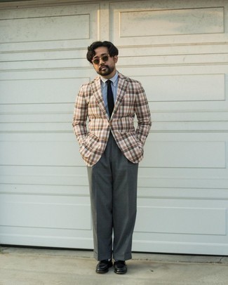 Какие лоферы носить с разноцветным пиджаком мужчине