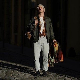 С чем носить разноцветный шарф в клетку мужчине