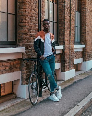 С чем носить разноцветную куртку мужчине