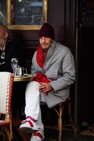 С чем носить разноцветное длинное пальто