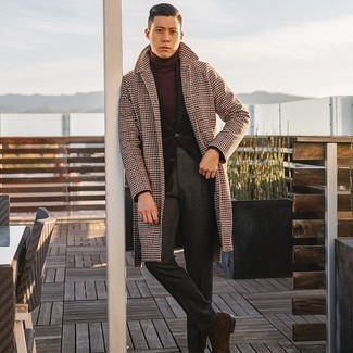 С чем носить разноцветное длинное пальто