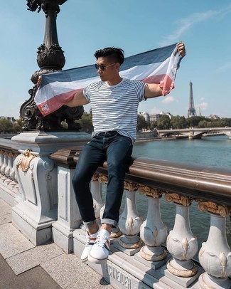 С чем носить разноцветный шарф мужчине