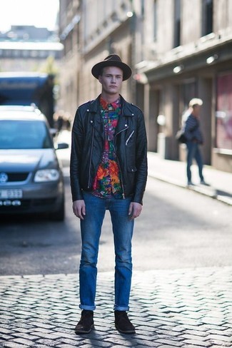 Какие косухи носить с разноцветной рубашкой с коротким рукавом мужчине