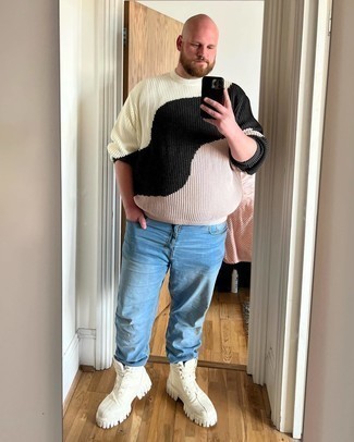 С чем носить разноцветный свитер мужчине