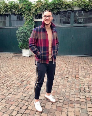 С чем носить разноцветную шерстяную куртку харрингтон