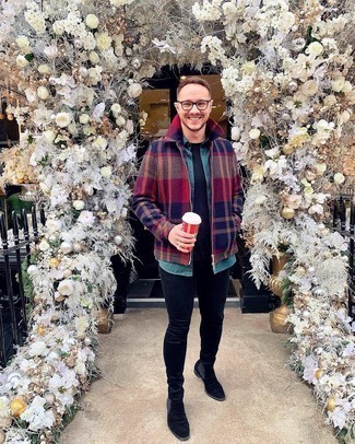 С чем носить разноцветную шерстяную куртку харрингтон