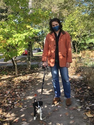 С чем носить горчичную куртку с воротником и на пуговицах