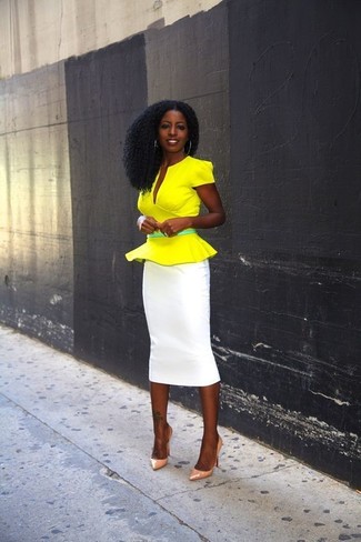 С чем носить горчичные кожаные туфли