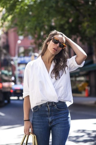 С чем носить горчичную кожаную большую сумку