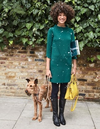 С чем носить горчичную кожаную большую сумку