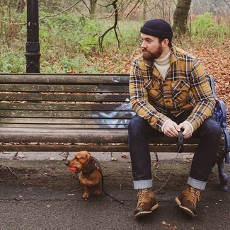 Какие водолазки носить с горчичной рубашкой с длинным рукавом мужчине