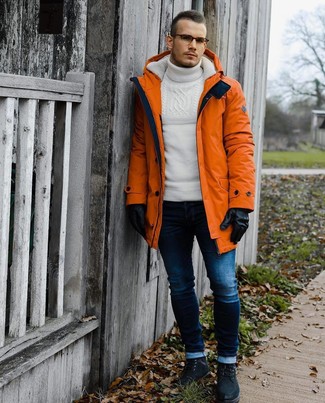 Какие повседневные ботинки носить с горчичной паркой мужчине