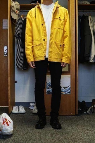 Какие туфли дерби носить с горчичной паркой