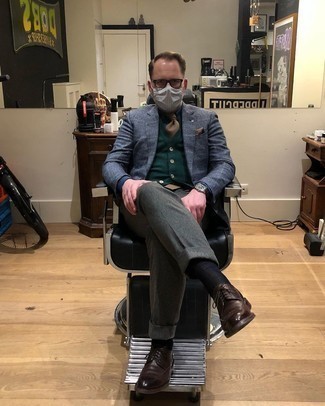 Какие броги носить с темно-сине-зеленым пиджаком