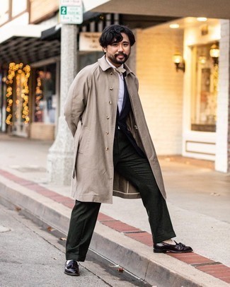 Какие длинные пальто носить с темно-сине-зеленым пиджаком