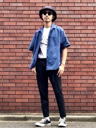 С чем носить темно-сине-зеленую панаму мужчине