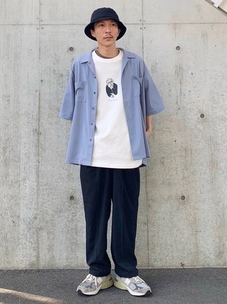 С чем носить темно-сине-зеленую панаму мужчине