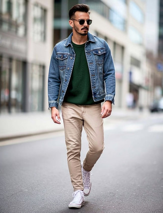 С чем носить темно-сине-зеленую куртку мужчине