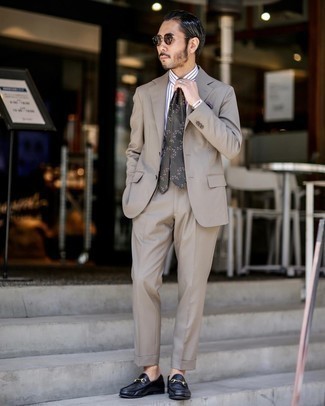 С чем носить темно-сине-зеленые лоферы мужчине