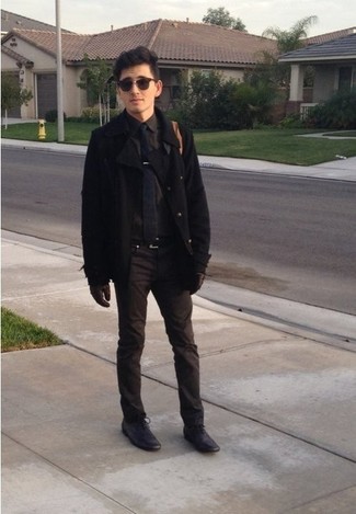 С чем носить темно-сине-зеленый шерстяной галстук мужчине