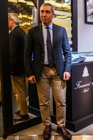 Какие туфли дерби носить с темно-сине-белым пиджаком