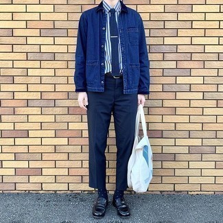 С чем носить темно-сине-белые носки в горошек мужчине