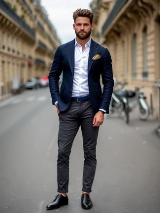 С чем носить темно-синий ремень мужчине