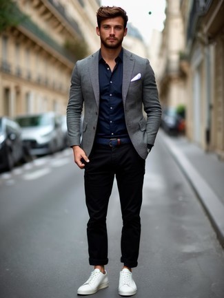 С чем носить темно-синий ремень мужчине