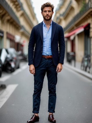 Какие туфли дерби носить с темно-синим пиджаком