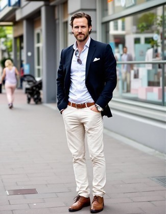 Какие туфли дерби носить с темно-синим пиджаком