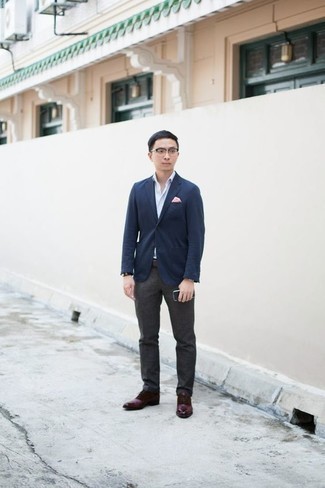 Какие туфли дерби носить с темно-синим пиджаком