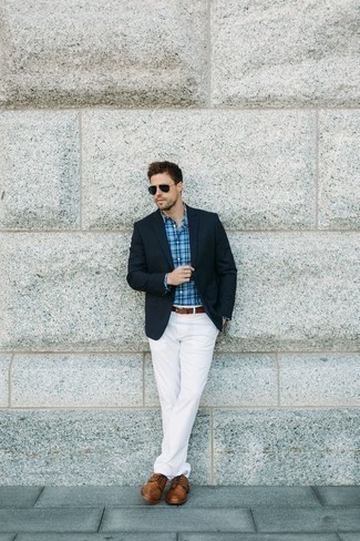 Какие туфли дерби носить с темно-синим пиджаком