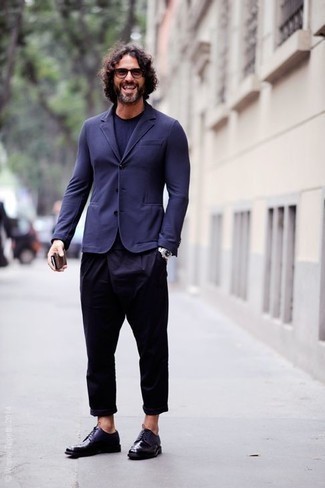 Какие туфли дерби носить с темно-синим пиджаком