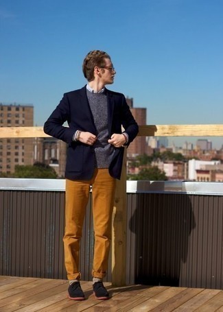 Какие туфли дерби носить с темно-синим пиджаком