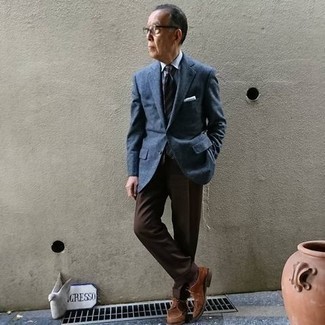 Какие туфли дерби носить с темно-синим пиджаком