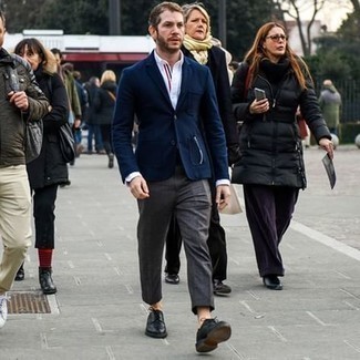 Какие туфли дерби носить с темно-синим пиджаком