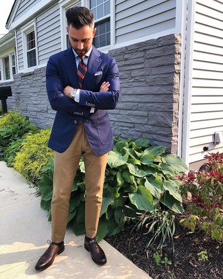 Какие оксфорды носить с темно-синим пиджаком