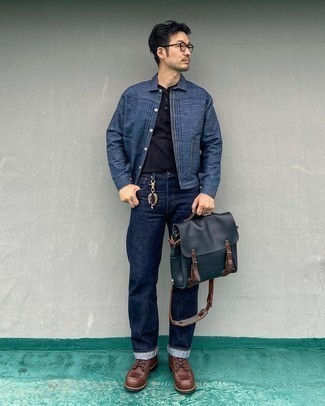 С чем носить темно-синий портфель