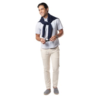 С чем носить темно-синие эспадрильи из плотной ткани мужчине