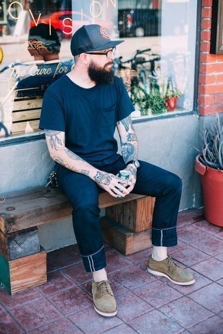 С чем носить темно-синие часы из плотной ткани мужчине