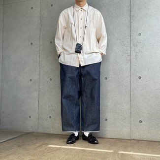 Какие лоферы носить с темно-синими брюками чинос