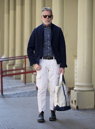 С чем носить темно-синий вельветовый пиджак мужчине